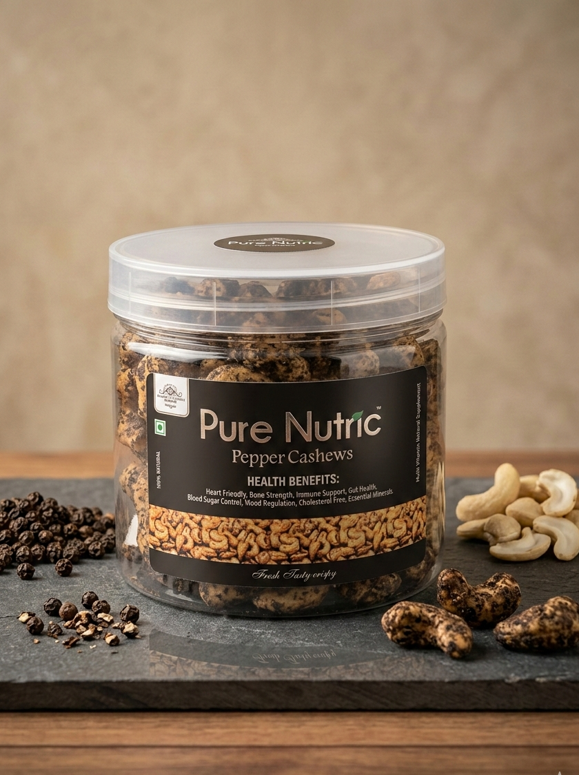 Premium Pepper Roasted Cashews – Bold, Spicy & Crunchy